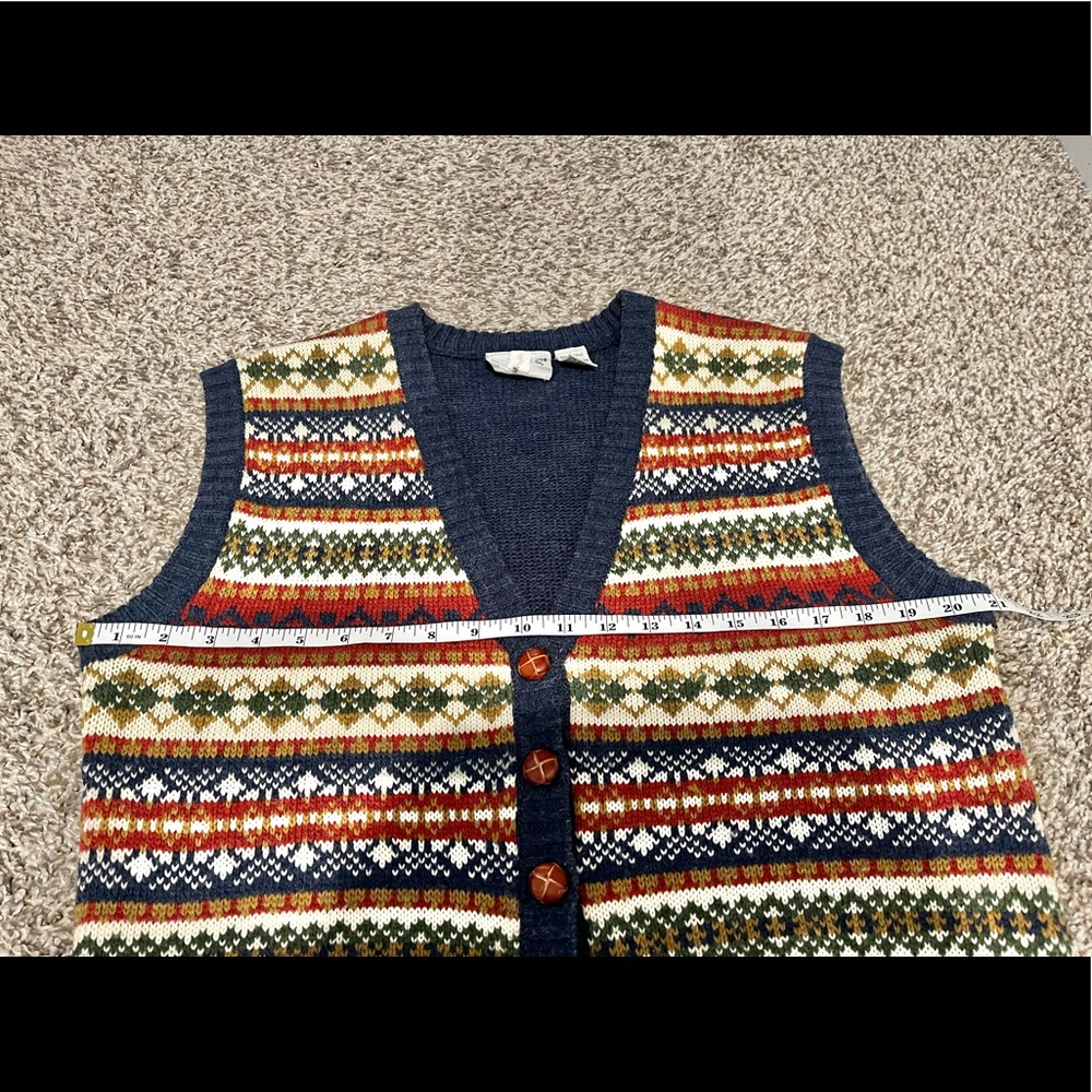Vintage Multicolored Sweater Vest Size Medium - Picture 13 of 14